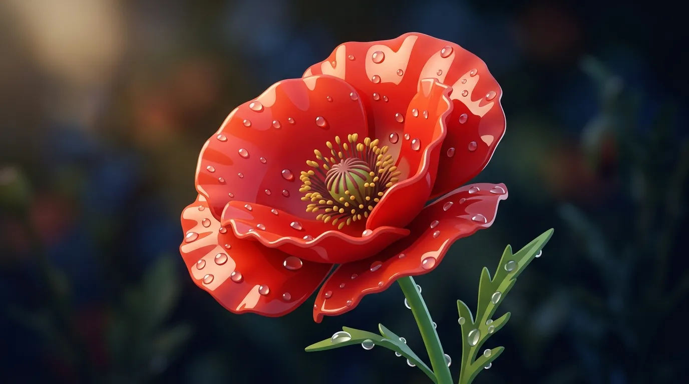 Poppy Flower emoji