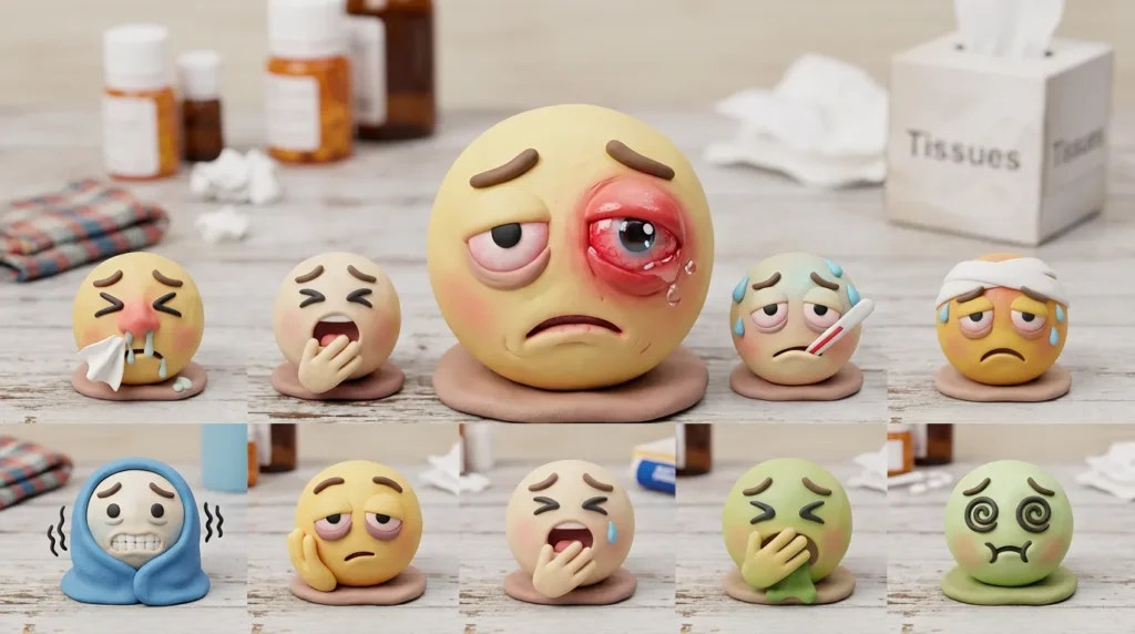 What do pink eye emoji mean?